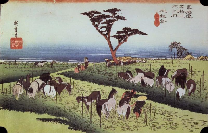 unknow artist Chiriu out of the series the 53 stations of the Tokaido oil painting image